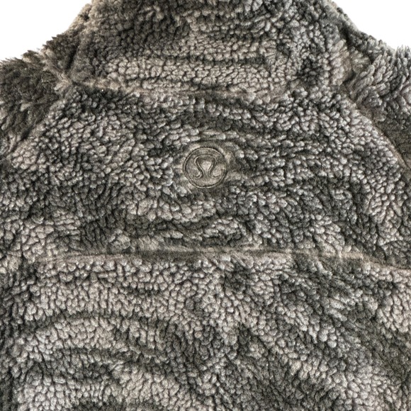 Lululemon Scuba Sherpa ½ Zip Crop Pullover Sz XL/XXL Black Camo High Pile Fleece - Picture 8 of 9
